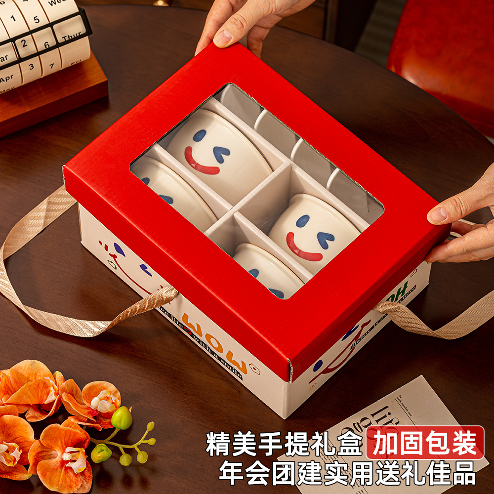 Ceramic Bowl, Spoon, Plate, and Cutlery Set, Annual Meeting Souvenir, Gift for Clients, Practical Small Gift for Opening, Customizable