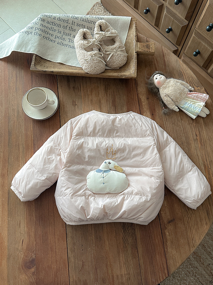 Girls' down Jacket 2025 New Stylish Autumn and Winter Baby Girl 90% White Duck down Coat Infant Warm A-Class