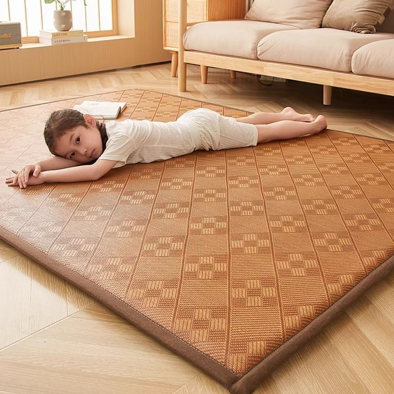 Japanese-Style Rattan Mat Thickened Cooling Mat Living Room Carpet Balcony Bedside Tatami Mat Crawling Mat Floor Mat Factory