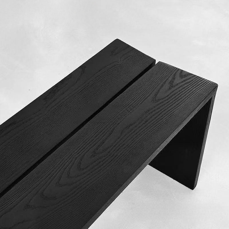 Black Dining Table Solid Wood Bench Shoe Changing Bench Mid-Century Style Living Room Bedroom Bed End Home Long Bench Free of Installation