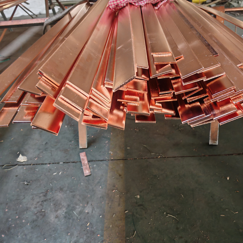 Copper-Clad Steel Flat Bar 40*4 Copper-Coated Steel Grounding Bar for Lightning Protection Grounding, Various Models Support Customization of Copper-Plated Flat Bars