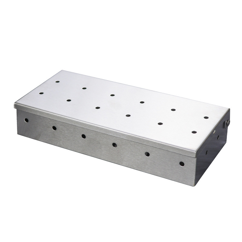 Stainless Steel Smoked Box Outdoor Barbecue Barbecue Thickeneded Bacon Box Fruit Wooden Box Bbq Spice Box Barbecue Tools