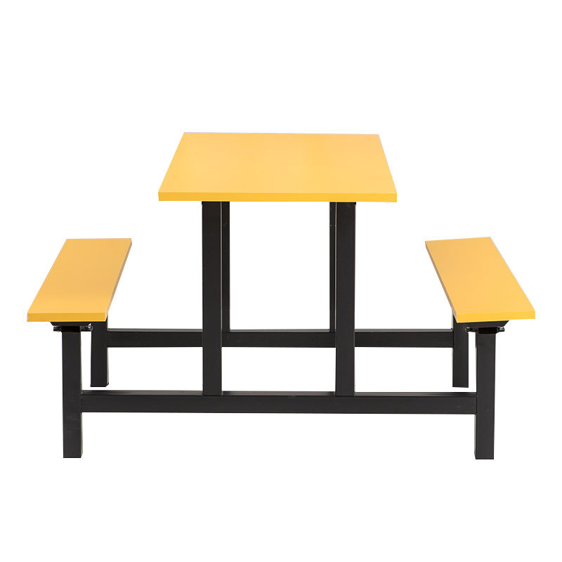 4-Seat Factory Employee Canteen Dining Table School Student Canteen Conjoined Fast Food Table and Chairs Stainless Steel Canteen Dining Table