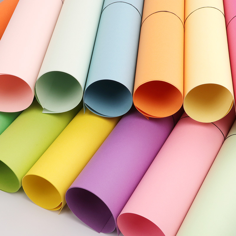 250g full-open large color cardboard kindergarten decorative paper-cut hard cardboard DIY poster origami art paper