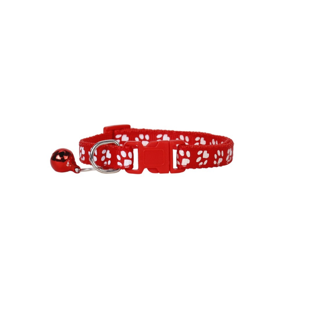 Pet Tag 1.0 Dog Paw Print Collar Patch Bell Collar Cat Colorful Buckle Large Stock Fabric Collar Multiple Colors Available