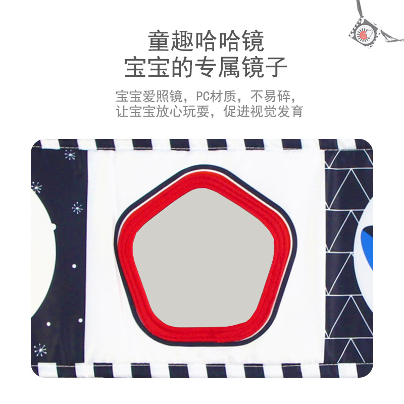 Cross-border New Baby Bed Cloth Book Ha Ha Mirror Cloth Book Baby Early Education Palm Book 0-1 Year Old Bed Hanging Toy
