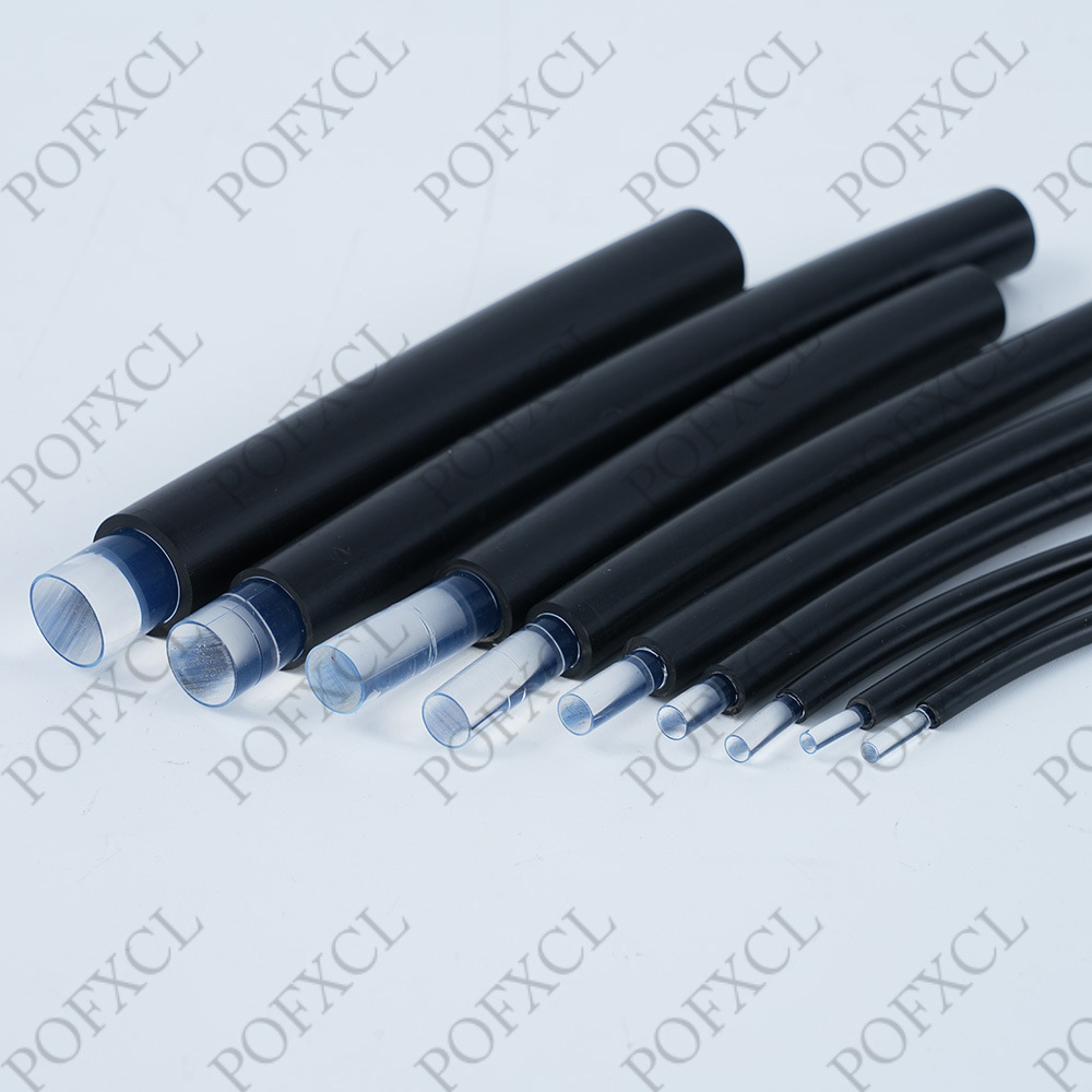 Пакет ПВХ Черный кожаный оптоволоконный сердечник 5.0мм Внешний диаметр 7мм Пластиковый оптоволоконный направляющий свет Подземный свет