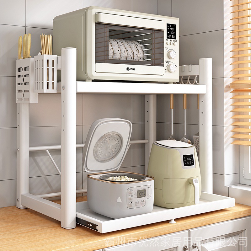 Выдвижная полка для микроволновой печи, многофункциональная, настольная, для рисоварки