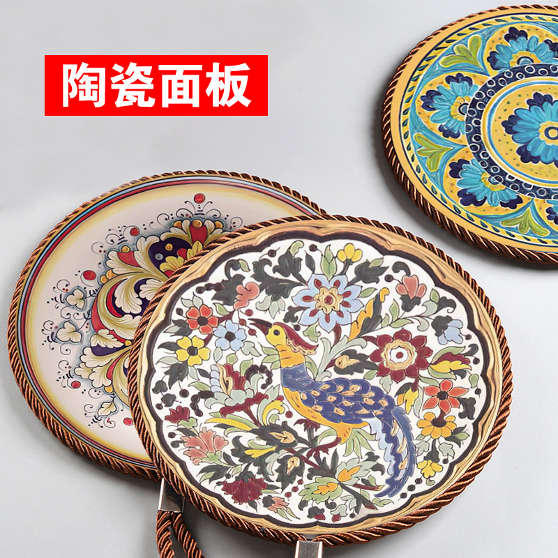 Retro Pattern Ceramic Household Coasters Pot Mats Insulated Non-Slip Casserole Mats Palace Style Manufacturers Wholesale Production