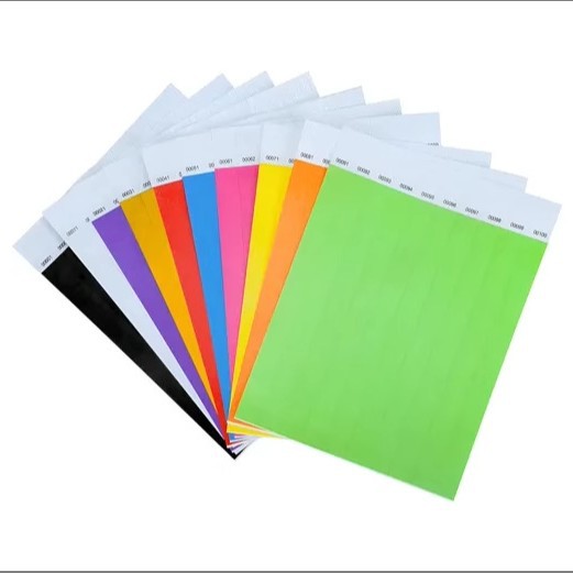 New Disposable Bracelet Amusement Park Kidsren's Waterproof Wristband Ribbon Ticket Fluorescent Pure Color Colorful Jewelry Ring