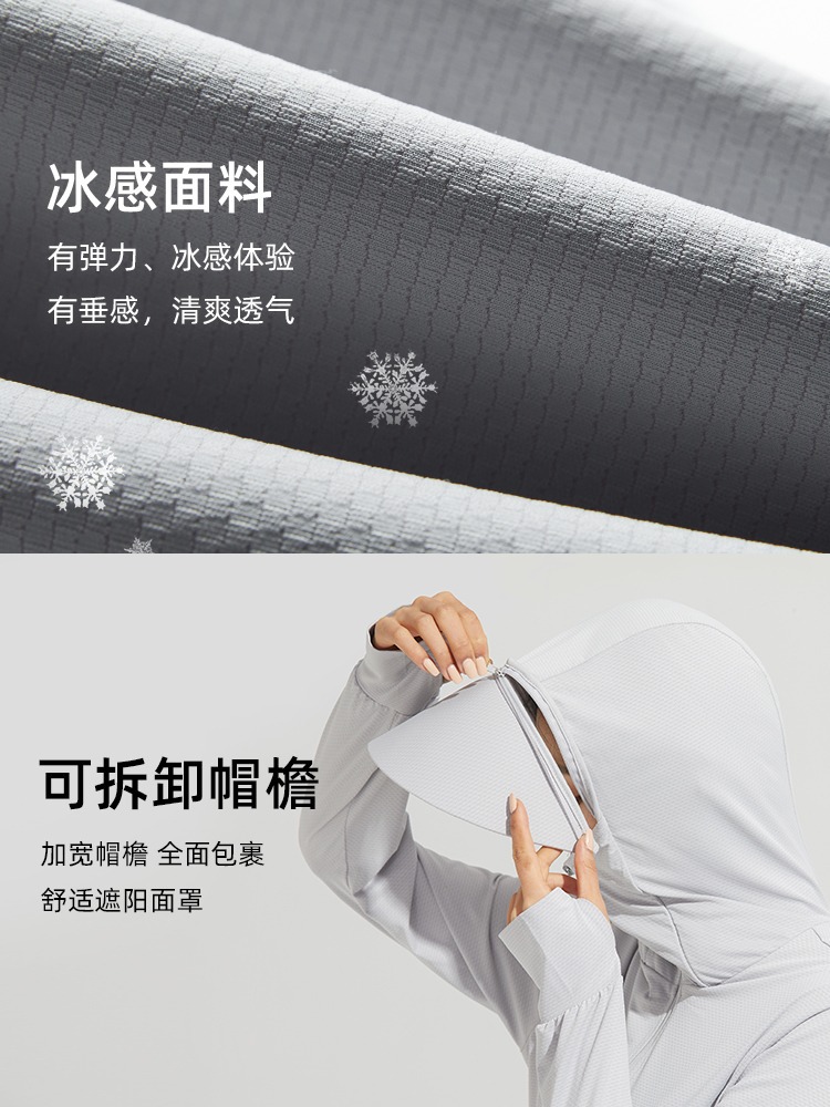 A Certain Banana Ice Silk Lightweight Sun Protection Clothing for Women Summer Uv Protection Sun Protection Clothing Breathable Brim Removable Sun Protection Jacket