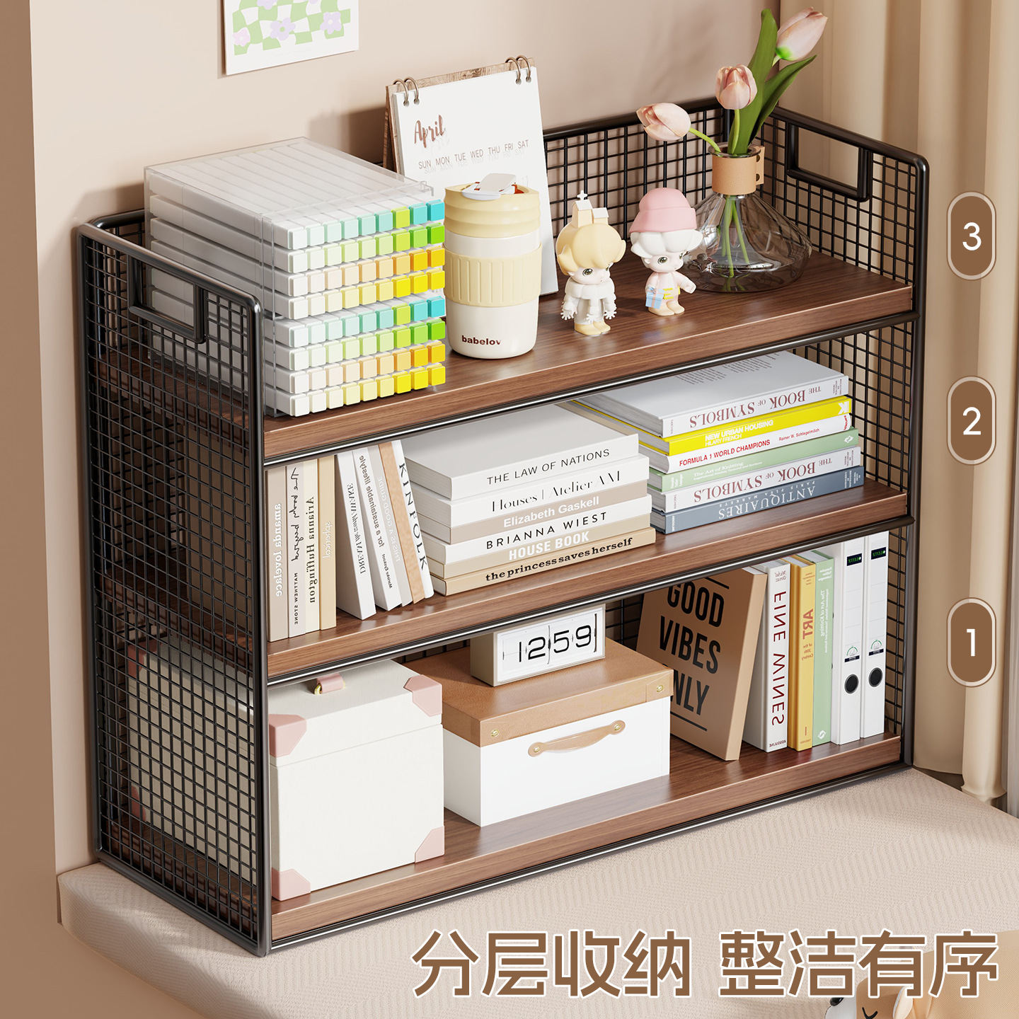 Bay Window Storage Cabinet Window Sill Storage Rack Vertical Multi-Layer Window Storage Cabinet Space Renovation Artifact Bedside Bookshelf