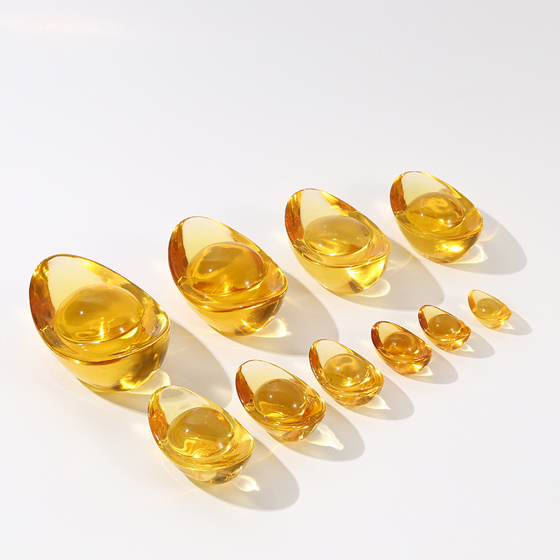 Coloured Glass Yuanbao Luckful Yuanbao Crystal Ornaments Crafts Home Decorations Opening Housewarming Wedding Gifts