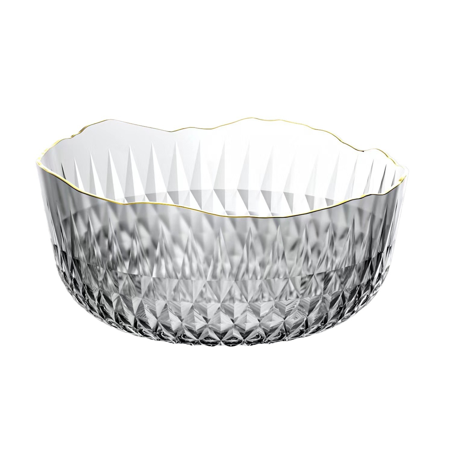 Internet Celebrity Plastic PET Fruit Bowl Phnom Penh Hammer Pattern Salah Bowl Household Commercial snack Plate Transparent Fruit Plate Wedding Celebration