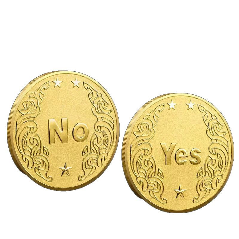 Yes/No Decision Coin Play Lucky Wishing Coin Props Toy Creative Gift Commemorative Coin Niche High-End Gift