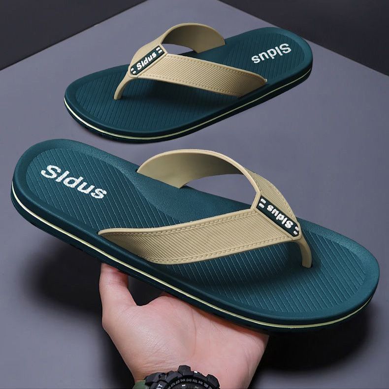 Модные шлепанцы для мужчин, летние домашние стильные пляжные тапочки, противоскользящие дышащие с мягкой подошвой