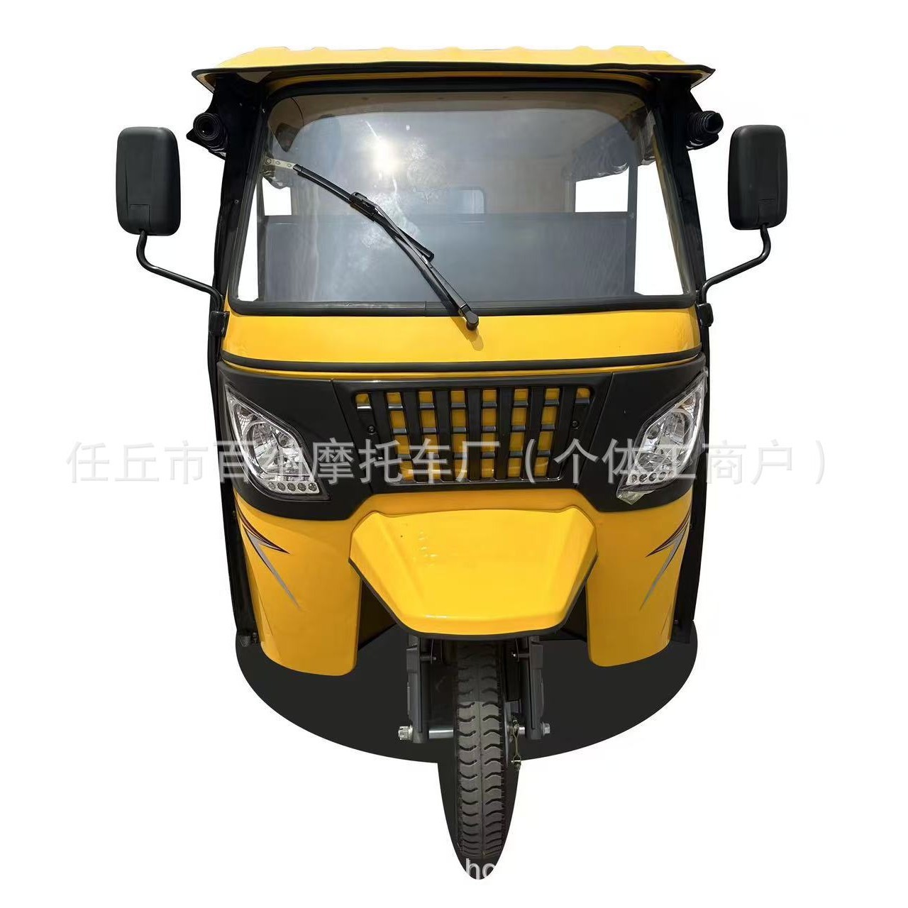 Wholesale Cross-Border Fuel-Powered Rickshaw, Tricycle, Three-Row, Double-Row, Multi-Person Passenger Soft-Top, Iron-Top