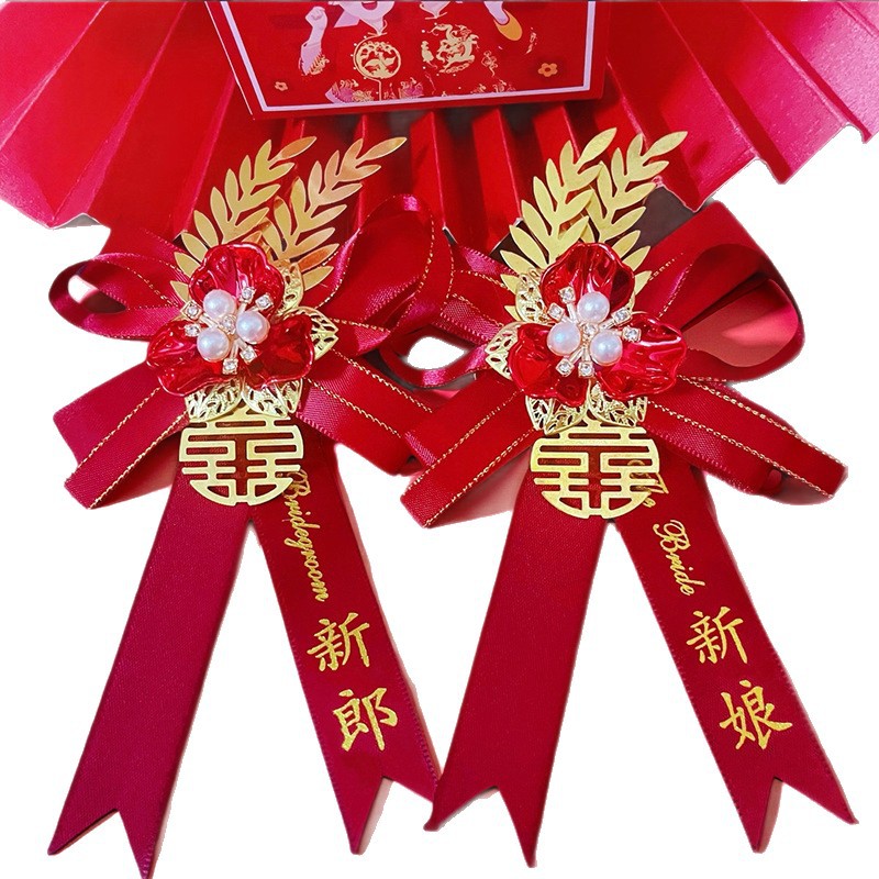 Hotel wedding corsage hand flower bride groom wedding flower happy word full set father mother corsage full set wholesale