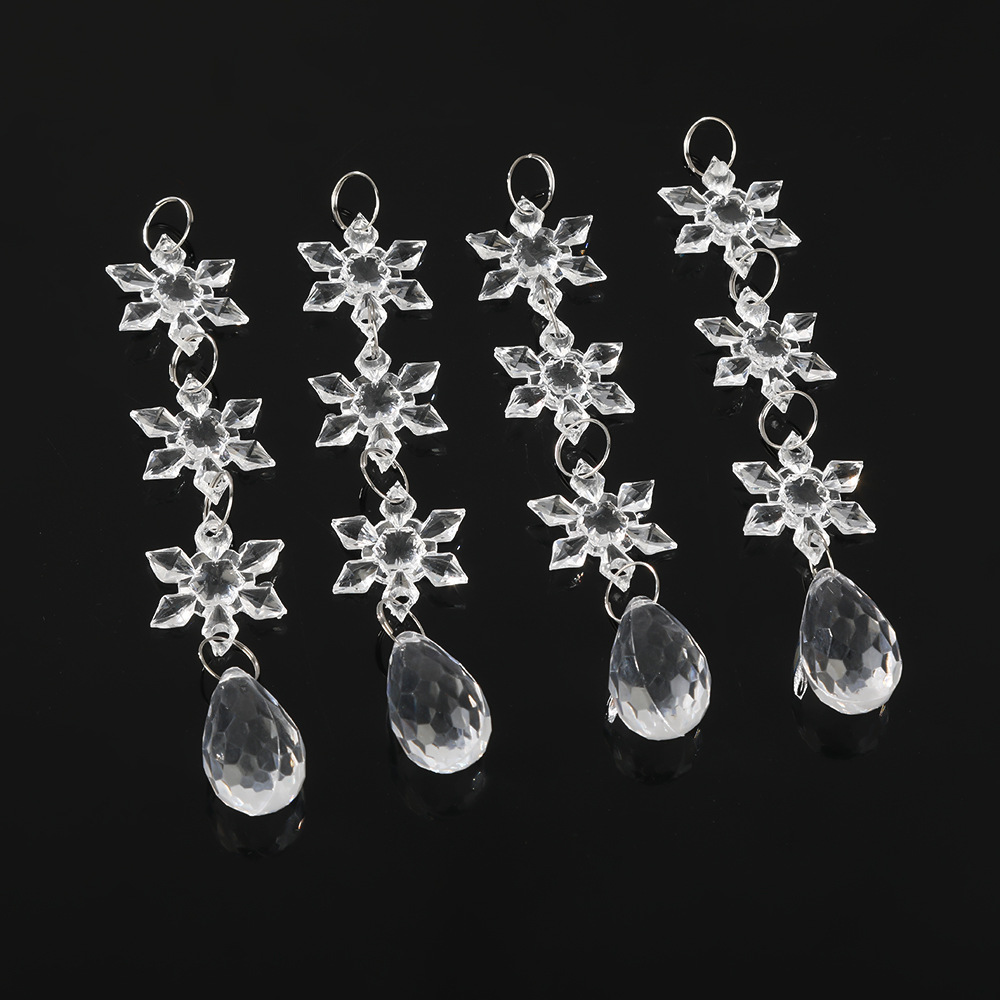 Christmas Bead Curtain Hanging Curtain Decorative Creative Acrylic Snowflake Pendant Christmas Tree Pendant Ice Strip Simulation Snowflake