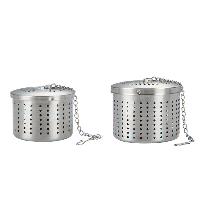 304 Stainless Steel Barrel Type Seasoning Ball Hot Pot Soup Halogen Spice Filter Weibao Household Tea Leaking Tea Filter