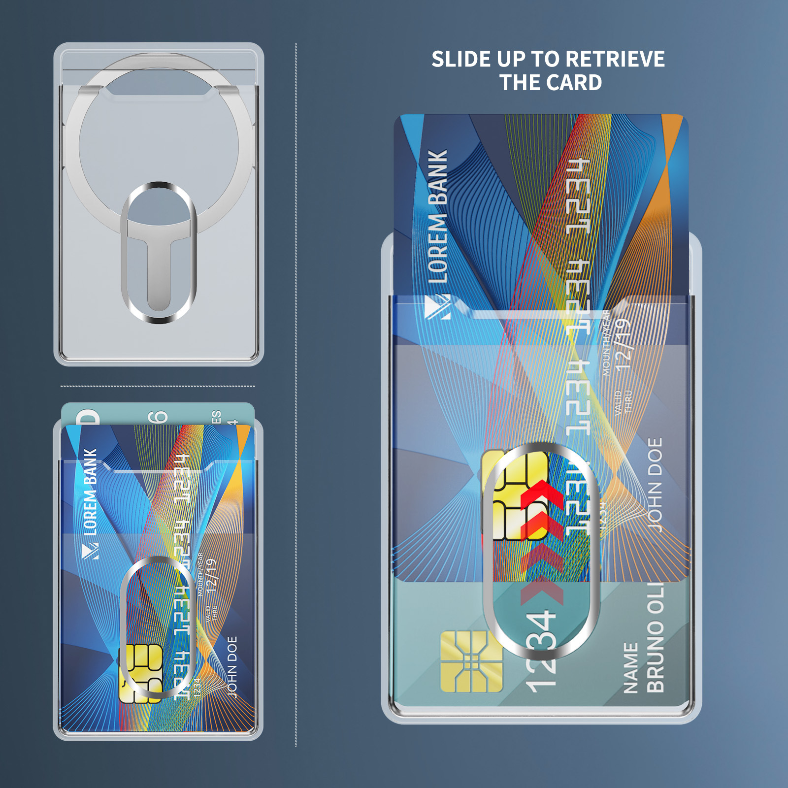 Vertical Card B Magnetic Ring Suitable for Magnetic Suction Mobile Phone High Permeability PC Card Bag Scratch-proof Two Cards Hot Selling in Japan and South Korea