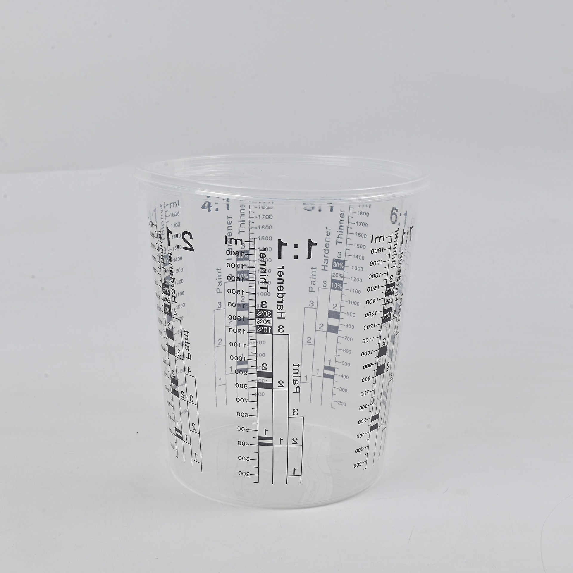 Paint Mixing Cup Disposable No-Wash Paint Mixing Cup with Scale Color Mixing Sealed Paint Container with Lid Large Capacity