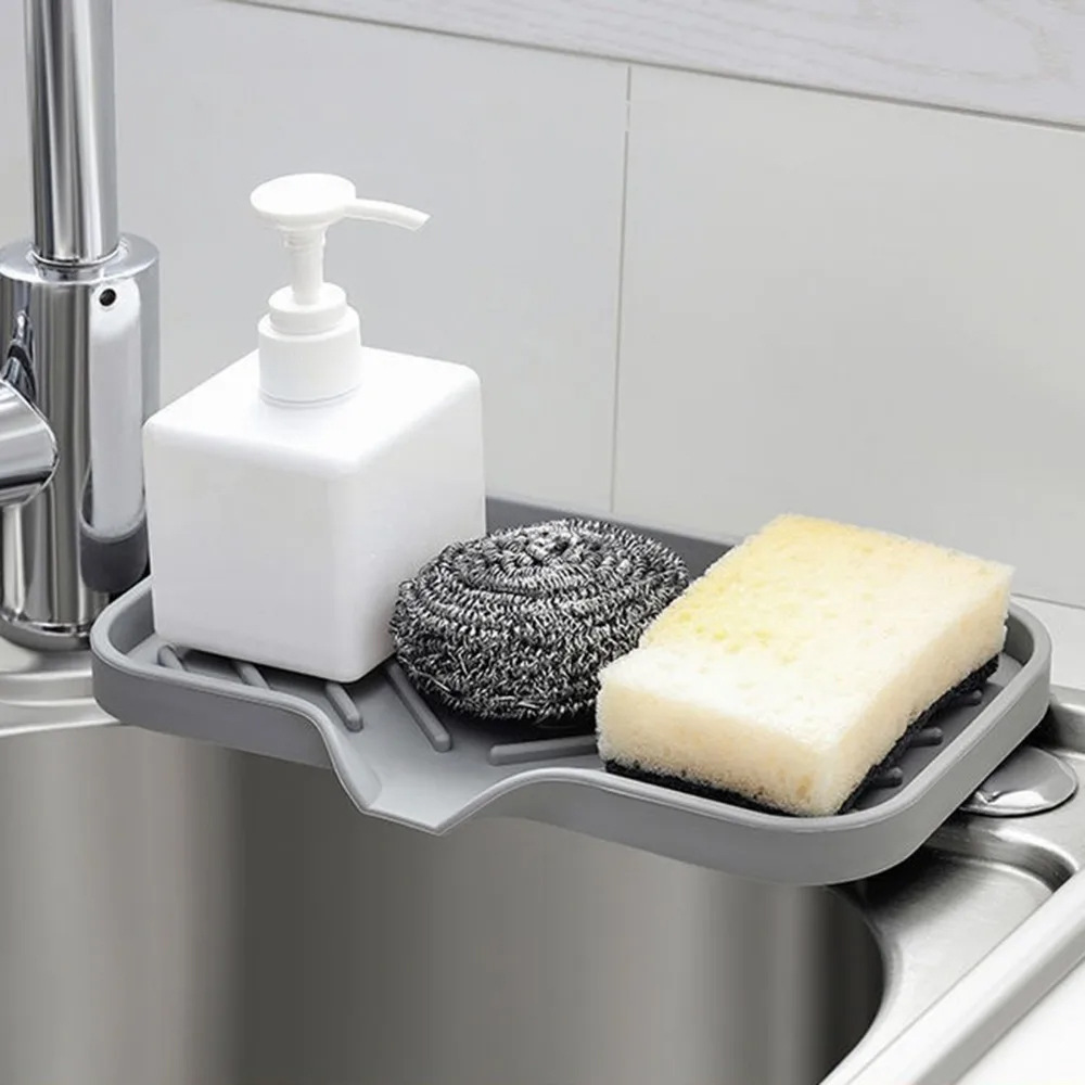 Cross-border Hot Selling Silicone Soap Box Japanese Bathroom Kitchen Drain Pad Storage Tray Creative Soap Box