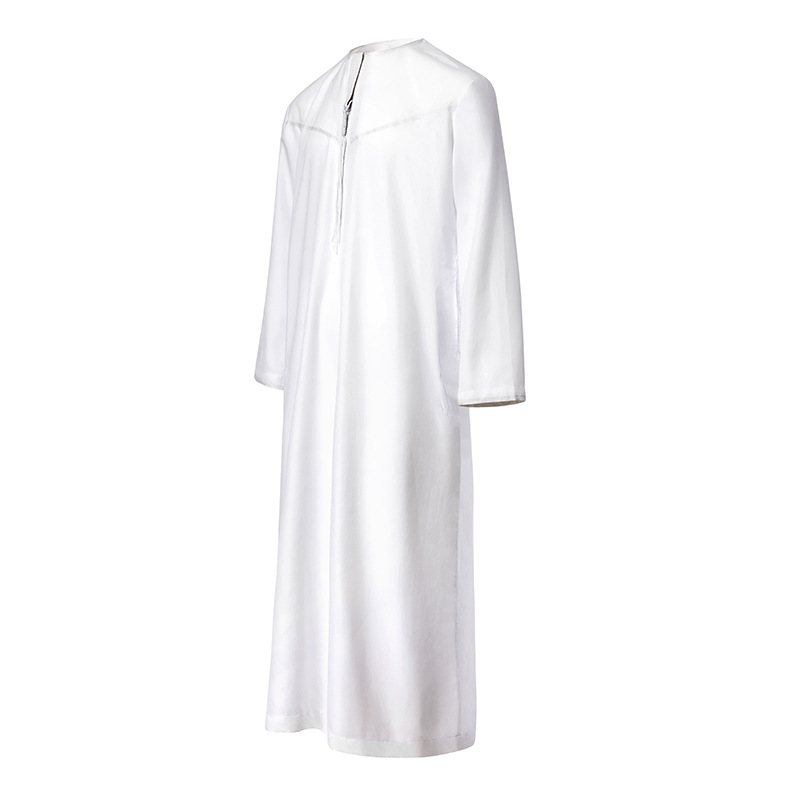 Cross-Border Arabic Robes Men's New Dubai Clothing Arabic Robes Polyester Saudi Middle Eastern Men's Clothing Wholesale