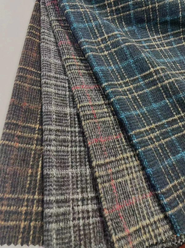 Шершавая ткань в наличии, шлифованная мелкая клетка, ткань для пальто, одежды/обуви и сумок, поставка Шаосин