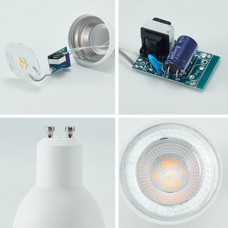 Led Lamp Cup Gu10 Spotlight Cup 5W/7W/10Wmr16Acdc12V Wide Voltage No Stroboscopic Plastic-Coated Aluminum Lamp Cup