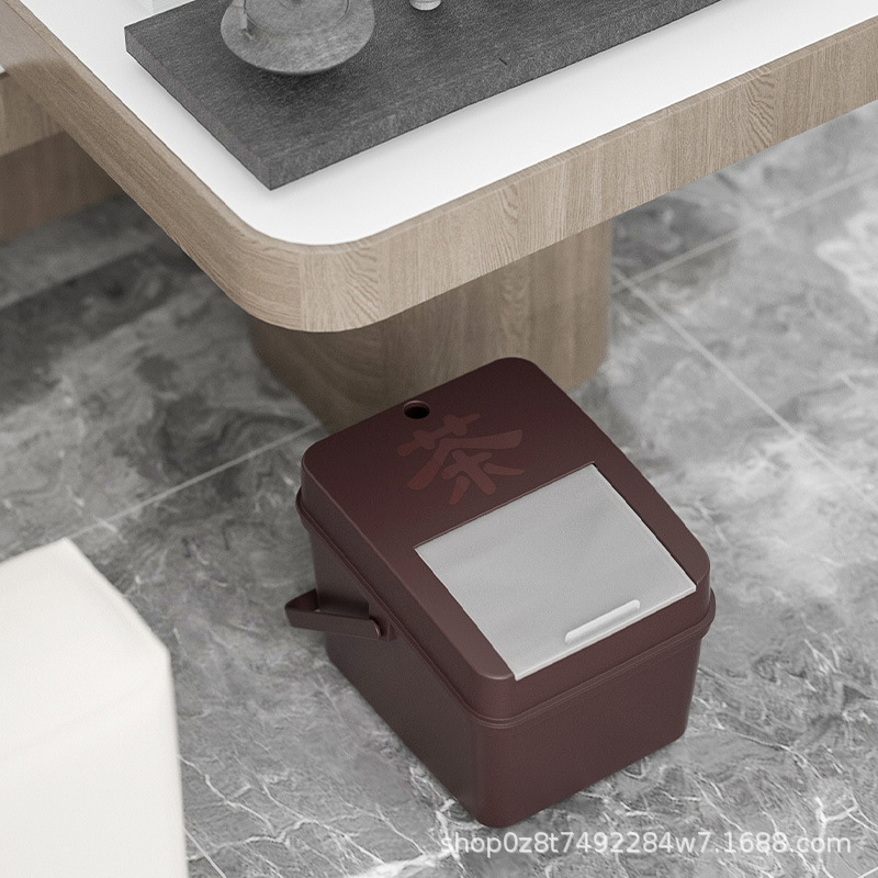 Filter Bucket Tea Bucket Household Drain Bucket with Lid Filter Screen Drain Bucket Waste Bucket Tea Set Accessories Tea Scrap Bucket