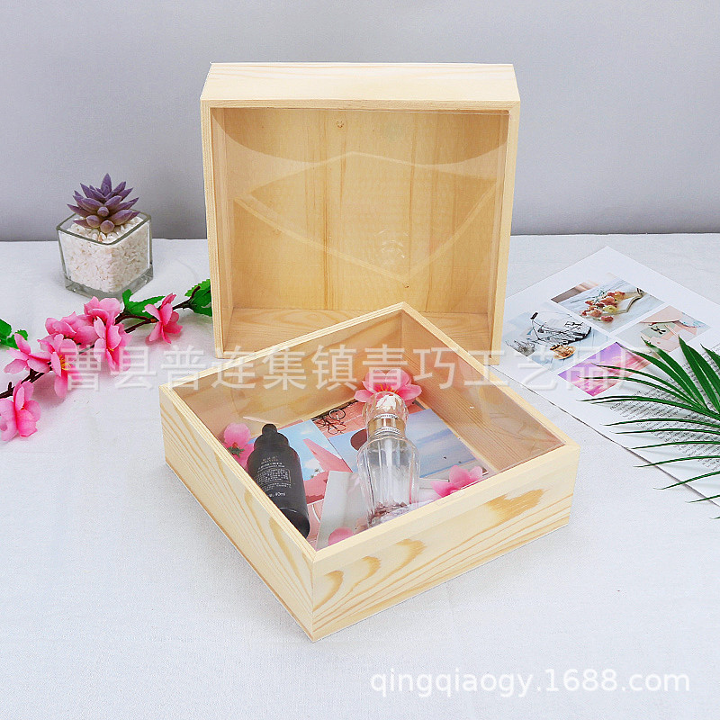 Factory Solid Wood Gift Box Accompanied Gift Box Candy Wooden Box Bridesmaid Lang Wedding Banquet Holiday Gift Wooden Packaging Gift Box