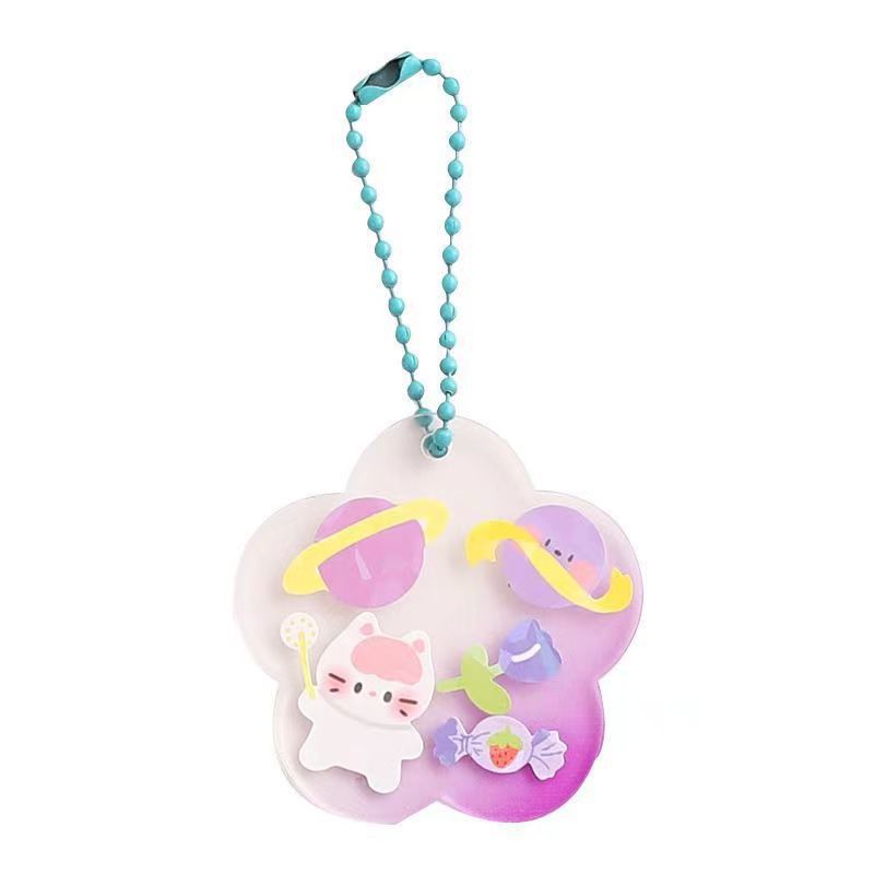 Goo card blind box transparent glitter gradient keychain pendant goo card plate creative DIY goo card goo plate set