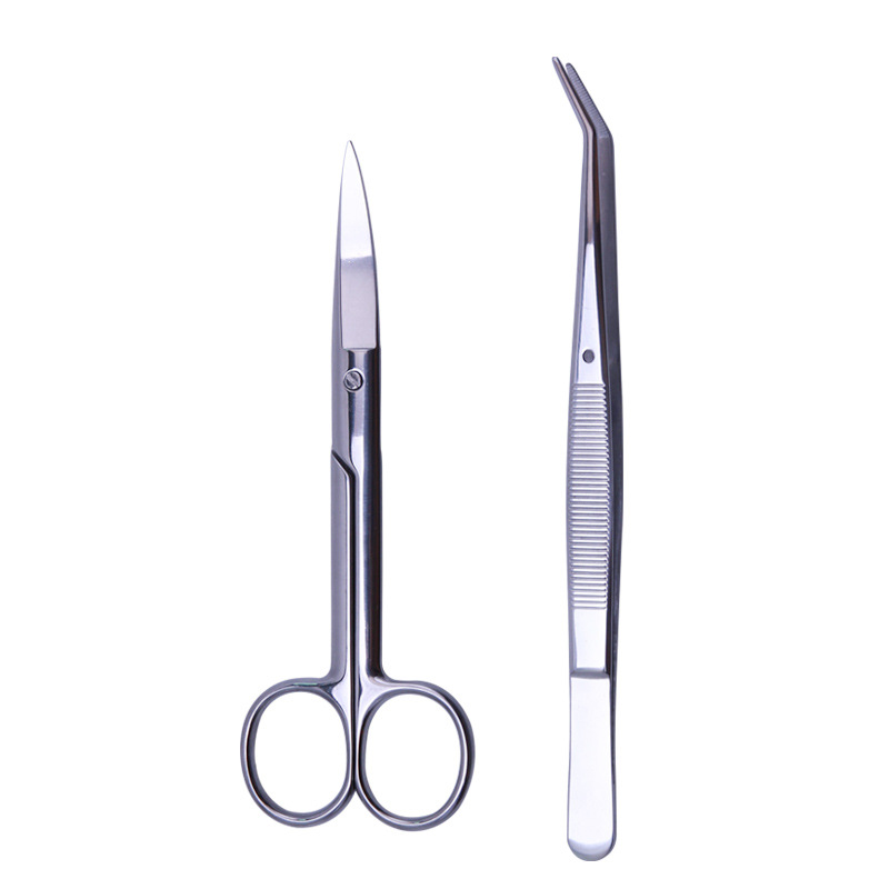 Stainless steel aquarium water grass tool kit set water grass trimming tool flat sand stainless steel water grass scissors tweezers