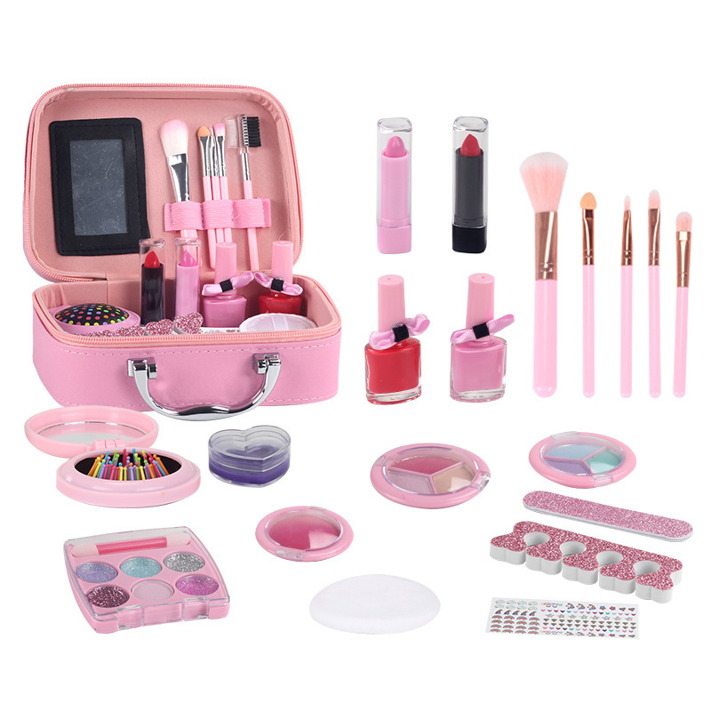 Cross-Border Children's Cosmetics Makeup Toys Princess Girl Makeup Bag Set Washable Lipstick Eye Shadow Amazon