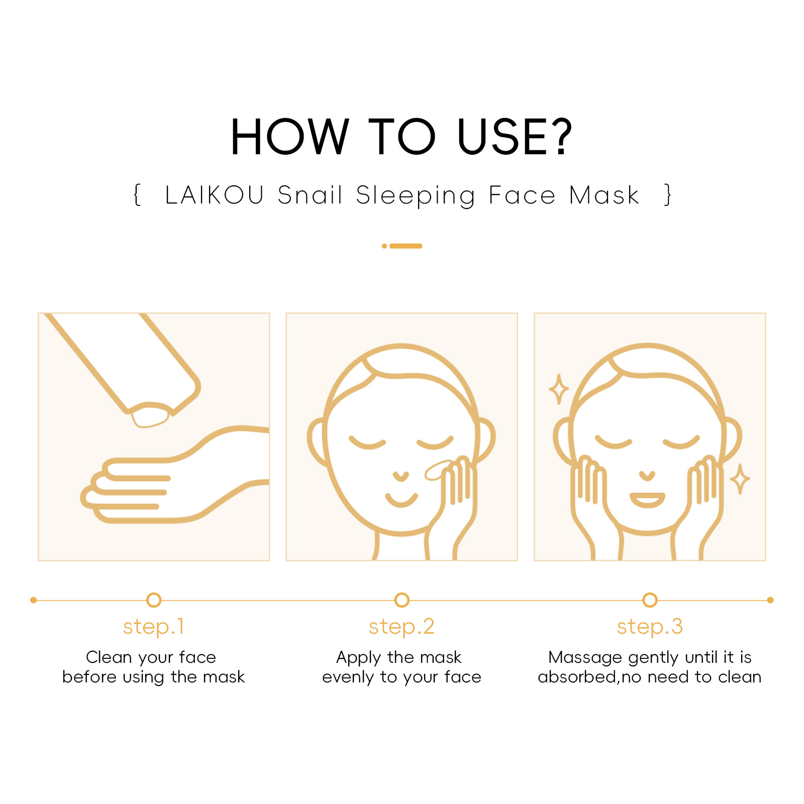 LAIKOU Snail Sleep Mask 3g Trial Pack Wash-free Hydrating Moisturizing Moisturizing Skin Rejuvenating Factory