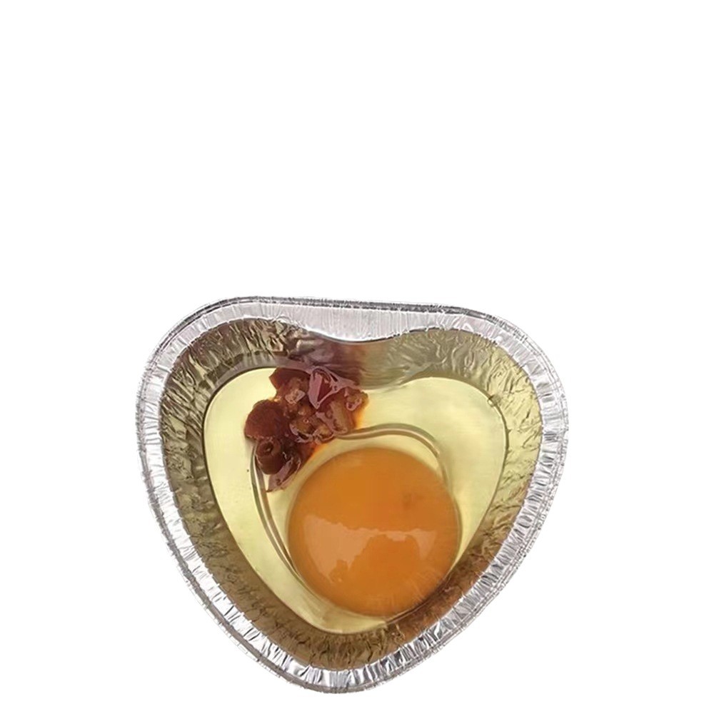 Disposable Large Heart-Shaped Tinfoil Box Barbecue Egg Tinfoil Bowl Heart Aluminum Foil Lunch Box Commercial Tinfoil Box Wholesale