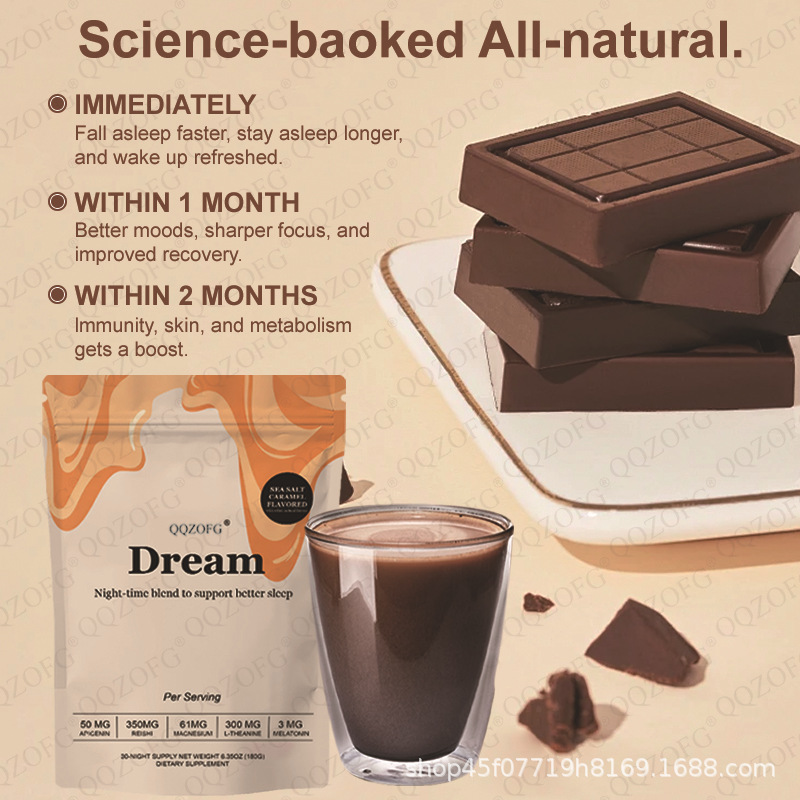 Kindergarten Amazon Cross-Border Popular 180g Night Sleep Powder Dream Sea Salt Caramel Flavor Source Factory Oem