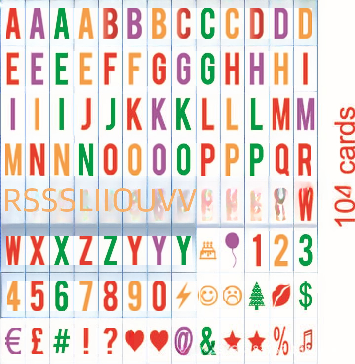 Letter Light Box Letter Card Character Expression Black Color Card Full Series