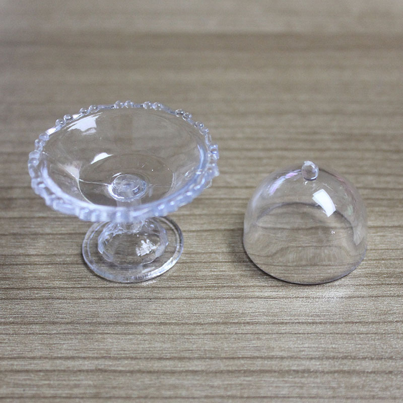 Play House simulation food play plastic transparent mini cup PS jelly cup egg tart cup cake cover set