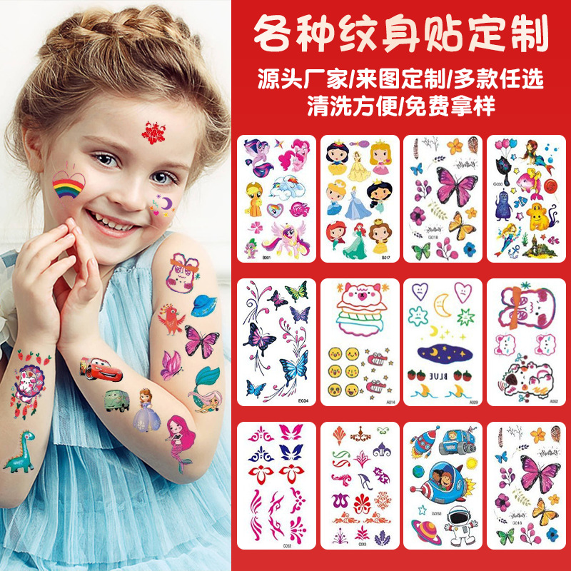 Креативные мультяшные тату наклейки Маленькие свежие наклейки для бровей Наклейки на пальцы Наклейки с буквами Производитель Оптовая продажа