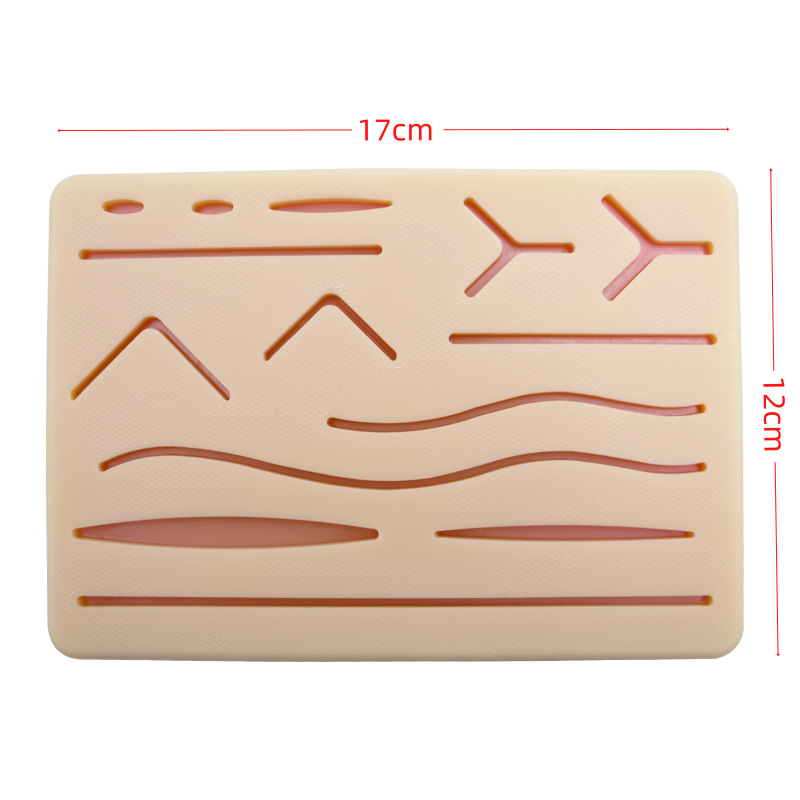 Multi-Wound Silicone Skin Elasticity Medical Student Suture Training Wound Suture Simulated Skin Suture Surface with Mesh