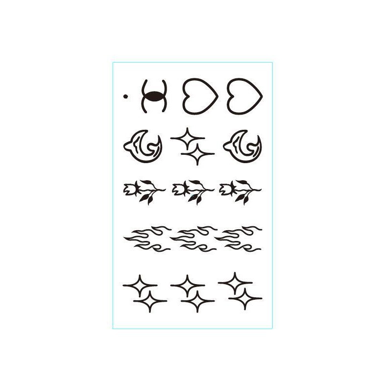 Dark Grimace Clown Tattoo Sticker Halloween Tattoo Sticker Rose Witch Flame Flashing Star Changle Tattoo Sticker