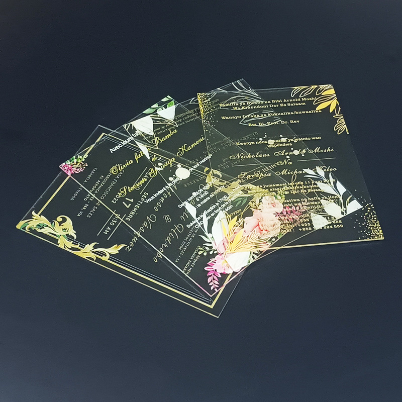 УФ-печать акриловой приглашения карточки, приглашение, карточка на день рождения, свадебный банкет, печать стекла, оптовая продажа