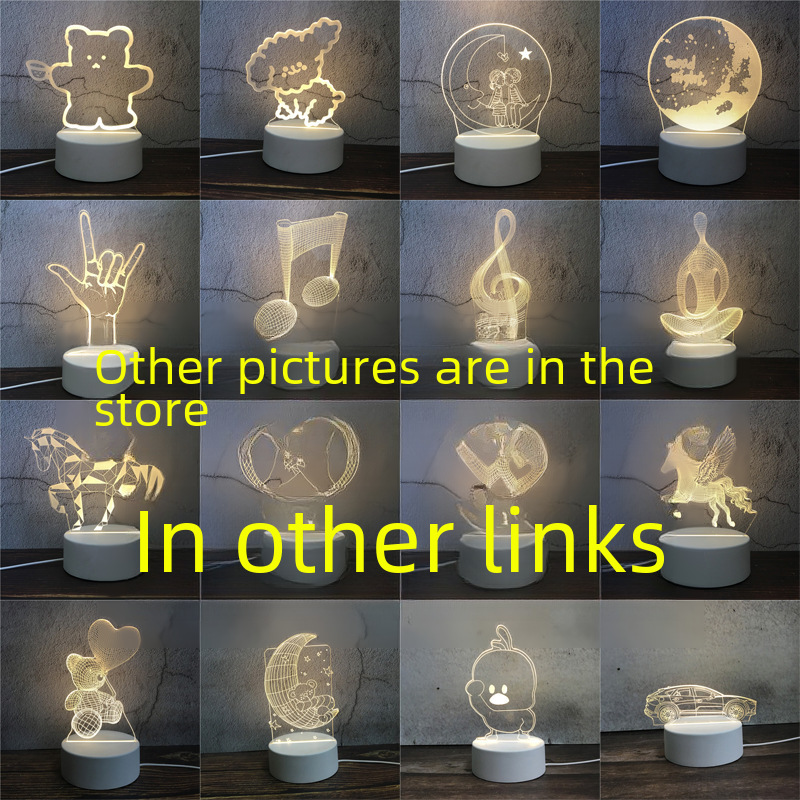 Cross-border creative 3d nightlight acrylic table lamp atmosphere lamp Halloween Christmas gift activities gift wholesale