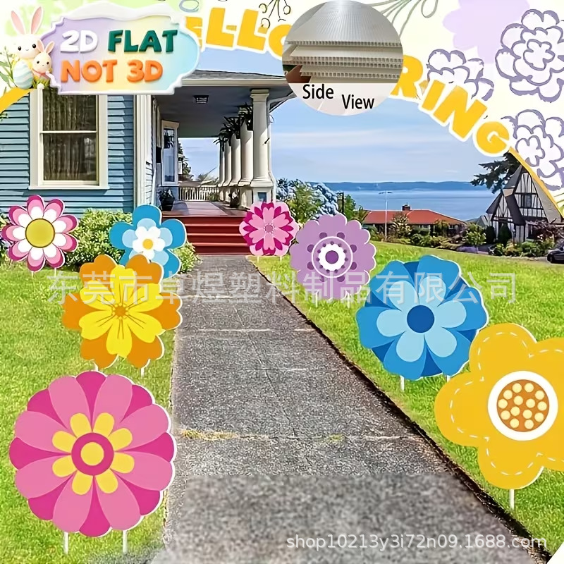 Amazon Easter Spring Flower Garden Yard Sign Outdoor Waterproof Rabbit Garden Decoration Yard Sign