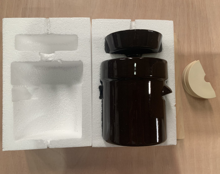 White thread 2L ceramic pickle jar with stone pressure fermentation tank with mixing rod Mail Order ordinary packaging