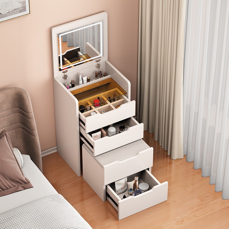 Dressing Table Cream Style Modern Simple Multi-Functional Flip-Top Cream Ultra-Small Apartment Storage Cabinet Makeup Table Integrated
