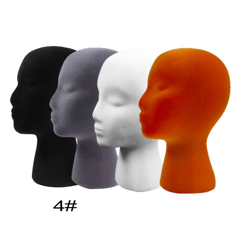 Male and Female Foam Head Dummy Head Wig Hat Glasses Display Black Foam Model Head Head Mold