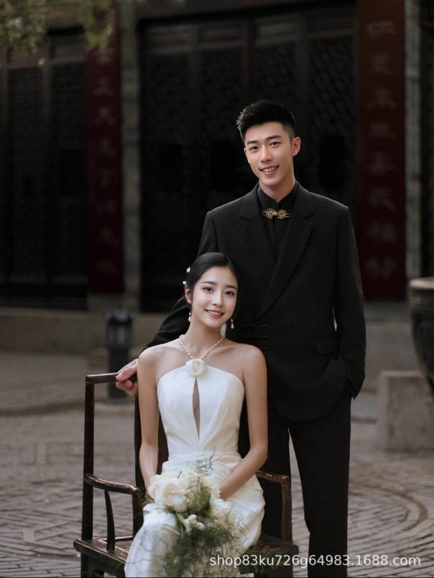 2025 New Chinese Style Button Suit Men's Suit Engagement Groom Wedding Dress Suit Chinese Style Tang Suit Cheongsam